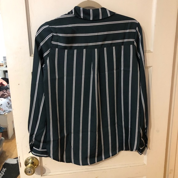 Forever 21 striped satin button down - Picture 2 of 4